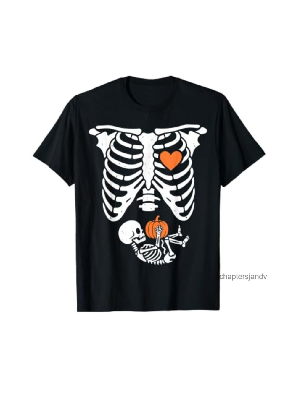 Halloween Pregnancy Skeleton Costume T-Shirt Pumpkin Reveal Tee